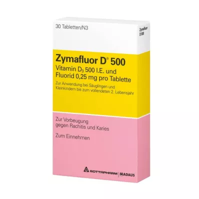 Zymafluor D 500 tabletės, 30 vnt Zymafluor D 500 tabletės, 30 vnt