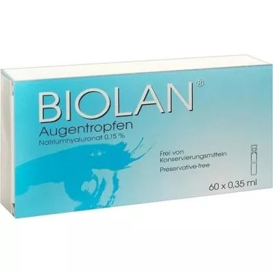 BIOLAN Akių lašai, vienadozės pipetės, 60X0,35 ml