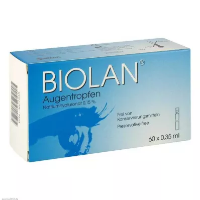BIOLAN Akių lašai, vienadozės pipetės, 60X0,35 ml