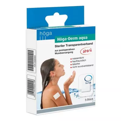 HÖGA-DERM aqua ste.transp.tvarstis.su.žaizdos.anga.5x7 cm, 5 vnt