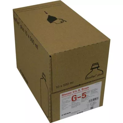 Gliukozė 5% B.Braun Ecoflac P, 10X500 ml Gliukozė 5% B.Braun Ecoflac P, 10X500 ml