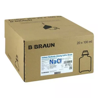 Druskos tirpalas 0,9% Ecoflac Plus, 20X100 ml