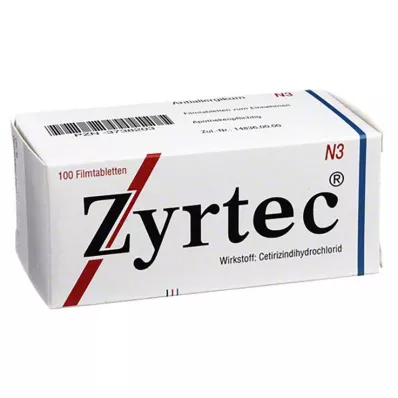 ZYRTEC Plėvele dengtos tabletės, 100 vnt