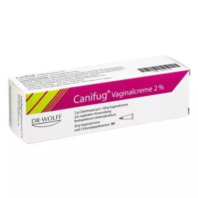 CANIFUG 2 % makšties kremas su 3 aplikacijomis, 20 g CANIFUG 2 % makšties kremas su 3 aplikacijomis, 20 g