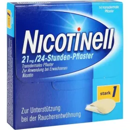 NICOTINELL 21 mg/24 val. pleistras 52,5 mg, 14 vnt