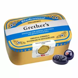 GRETHERS Juodųjų serbentų sidabrinė past.skarda, 440 g