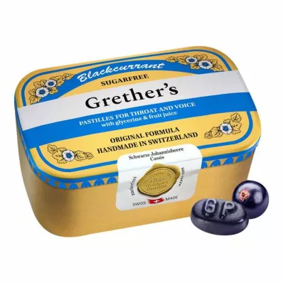 GRETHERS Juodųjų serbentų sidabrinė past.skarda, 440 g