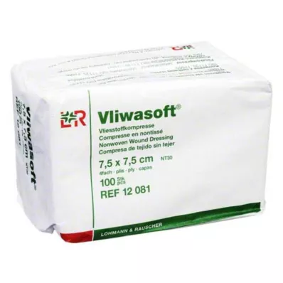 VLIWASOFT Neaustiniai kompresai 7,5x7,5 cm nesterilūs 4l, 100 vnt