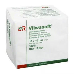 VLIWASOFT Neaustiniai kompresai 10x10 cm nesterilūs 4l, 100 vnt