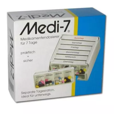 MEDI 7 vaistų dozės 7 dienoms, baltos spalvos, 1 vnt MEDI 7 vaistų dozės 7 dienoms, baltos spalvos, 1 vnt