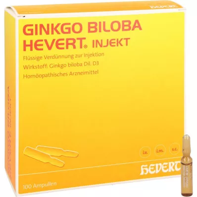 GINKGO BILOBA HEVERT Injekcinės ampulės, 100 vnt