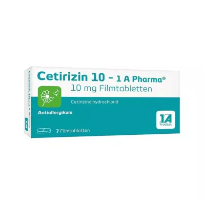 CETIRIZIN 10-1A Pharma plėvele dengtos tabletės, 7 vnt