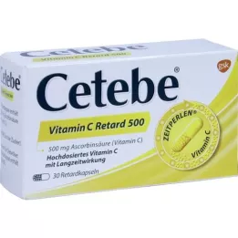 CETEBE Vitamino C pailginto atpalaidavimo kapsulės 500 mg, 30 vnt