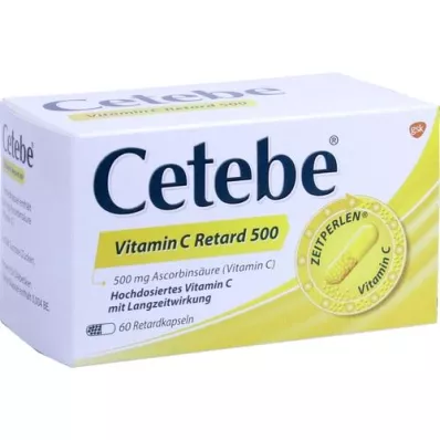 CETEBE Vitamino C pailginto atpalaidavimo kapsulės 500 mg, 60 vnt