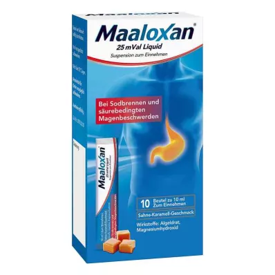 MAALOXAN 25 mVal skystis, 10X10 ml
