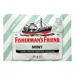 FISHERMANS FRIEND mėtų pastilės be cukraus, 25 g