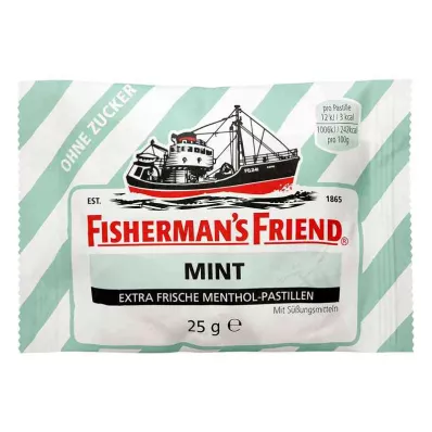 FISHERMANS FRIEND mėtų pastilės be cukraus, 25 g