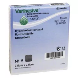 VARIHESIVE itin plonas 7,5x7,5 cm HKV hidroaktyvus, 5 vnt