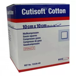 CUTISOFT Medvilninis kompr.10x10 cm ster.12kartų, 25X2 vnt