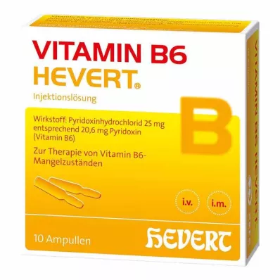 VITAMIN B6 HEVERT Ampulės, 10X2 ml VITAMIN B6 HEVERT Ampulės, 10X2 ml