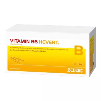 VITAMIN B6 HEVERT Ampulės, 100X2 ml VITAMIN B6 HEVERT Ampulės, 100X2 ml