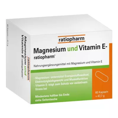 Magnio ir vitamino E ratiopharm, 60 vnt