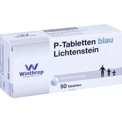 P TABLETTEN mėlyna 8 mm žingsnio, 50 vnt