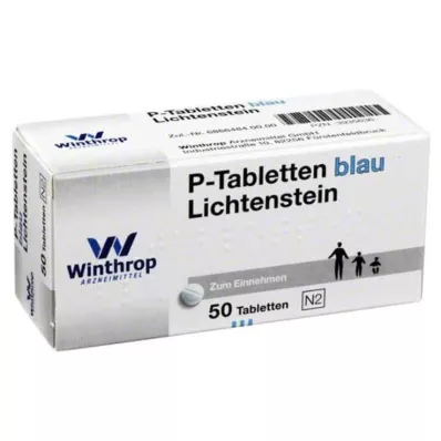 P tabletės mėlynos 8 mm padalijimo, 50 vnt
