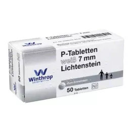 P TABLETTEN baltas 7 mm žingsnio, 50 vnt