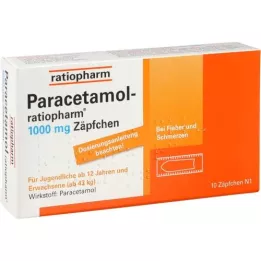 PARACETAMOL-ratiopharm 1 000 mg žvakutės, 10 vnt