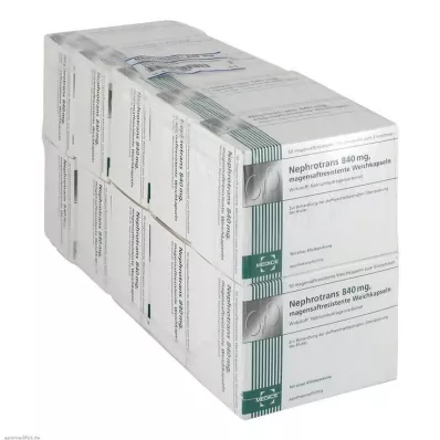 NEPHROTRANS 840 mg kapsulės su enteriniu apvalkalu, 500 vnt NEPHROTRANS 840 mg kapsulės su enteriniu apvalkalu, 500 vnt