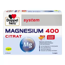 DOPPELHERZ Magnio 400 citrato sistemos granulės, 20 vnt
