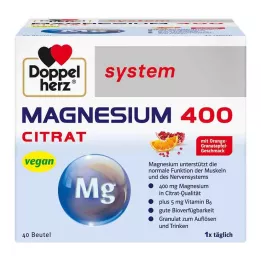 DOPPELHERZ Magnio 400 citrato sistemos granulės, 40 vnt