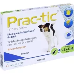 PRAC tic mažiems šunims 4,5-11 kg vienkartinės dozės pip., 3 vnt