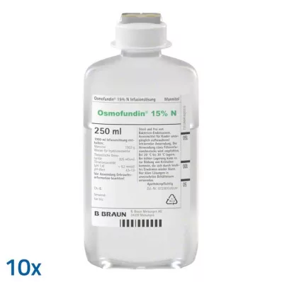 Osmofundin 15% N Ecoflac Pl. infuzinis tirpalas, 10X250 ml