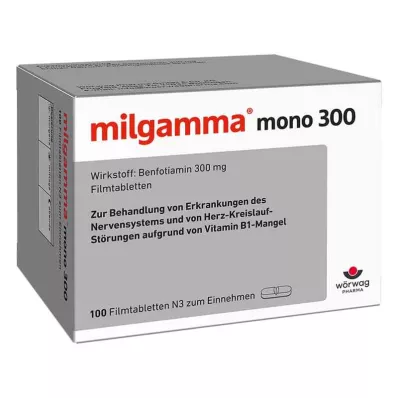 MILGAMMA mono 300 plėvele dengtos tabletės, 100 vnt MILGAMMA mono 300 plėvele dengtos tabletės, 100 vnt