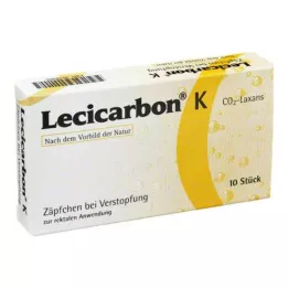 LECICARBON K CO2 Laxans vaikiškos žvakutės, 10 vnt