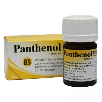 PANTHENOL 100 mg Jenapharm tabletės, 20 vnt PANTHENOL 100 mg Jenapharm tabletės, 20 vnt