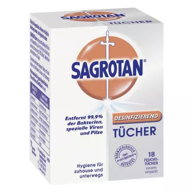 SAGROTAN Dezinfekcinės servetėlės, 18 vnt