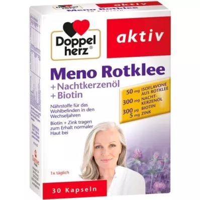 DOPPELHERZ Meno Red Clover+Evening Primrose Oil+Biotin Capsules, 30 kapsulių