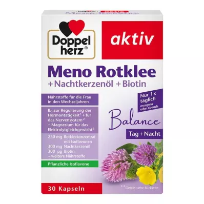 DOPPELHERZ Meno Red Clover+Evening Primrose Oil+Biotin Capsules, 30 kapsulių DOPPELHERZ Meno Red Clover+Evening Primrose Oil+Biotin Capsules, 30 kapsulių