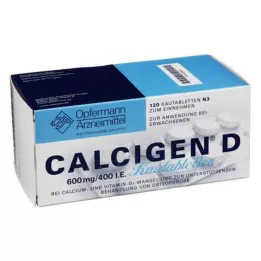 CALCIGEN D 600 mg/400 TV kramtomosios tabletės, 120 kapsulių