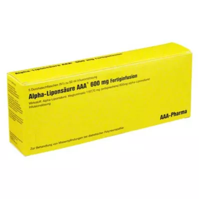 ALPHA LIPONSÄURE AAA 600 mg injekciniai buteliukai, 5X50 ml