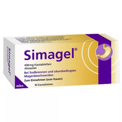 SIMAGEL Kramtomosios tabletės, 50 vnt SIMAGEL Kramtomosios tabletės, 50 vnt