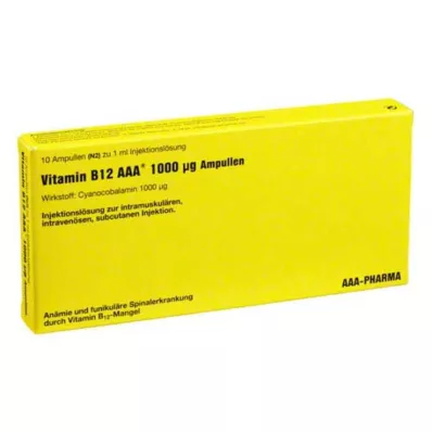 VITAMIN B12 AAA 1000 μg ampulės, 10X1 ml
