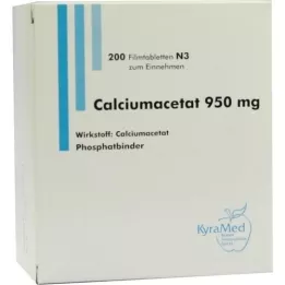 CALCIUMACETAT 950 mg plėvele dengtos tabletės, 200 vnt