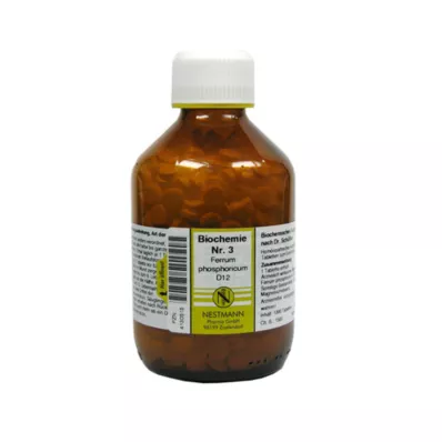 BIOCHEMIE 3 Ferrum phosphoricum D 12 tablečių, 1000 kapsulių
