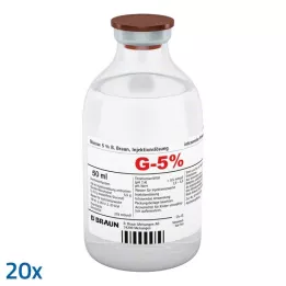 GLUCOSE 5% B.Braun injekcinis tirpalas, 20X50 ml