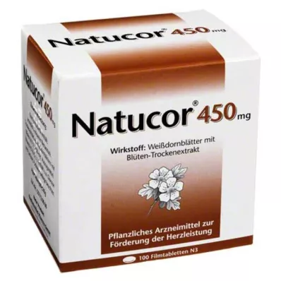 NATUCOR 450 mg plėvele dengtos tabletės, 100 vnt NATUCOR 450 mg plėvele dengtos tabletės, 100 vnt