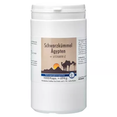 SCHWARZKÜMMEL ÄGYPTEN+E kapsulės, 1000 kapsulių